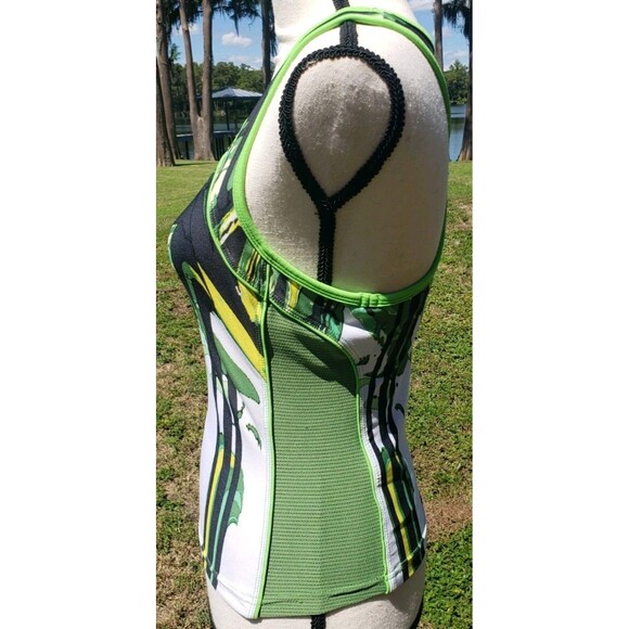 Nike Fit Dry Women Racer Back Tank Top Medium Green Top Activewear Athletic NICE - Picture 3 of 11